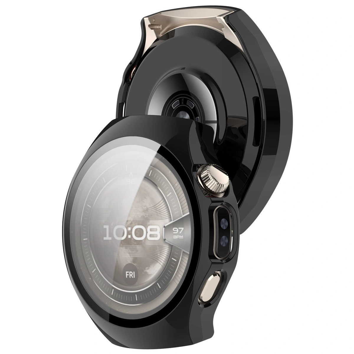 Etui z wbudowanym szkłem Bizon Case Watch Adamo do Huawei Watch 5 46 mm